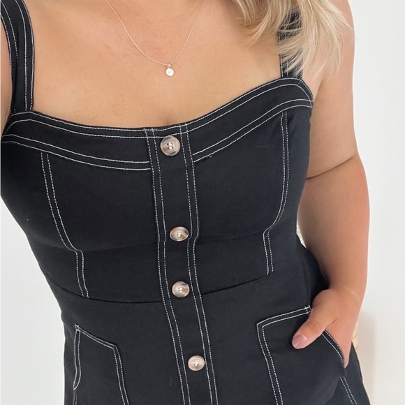 NWOT Denim Dress Sleeveless Adjustable Straps A Line Maxi Dress with Pockets - Picture 10 of 15